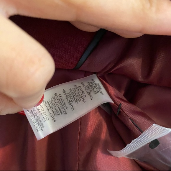 Karl Lagerfeld Paris Burgundy Blazer Size 10 - Picture 5 of 6